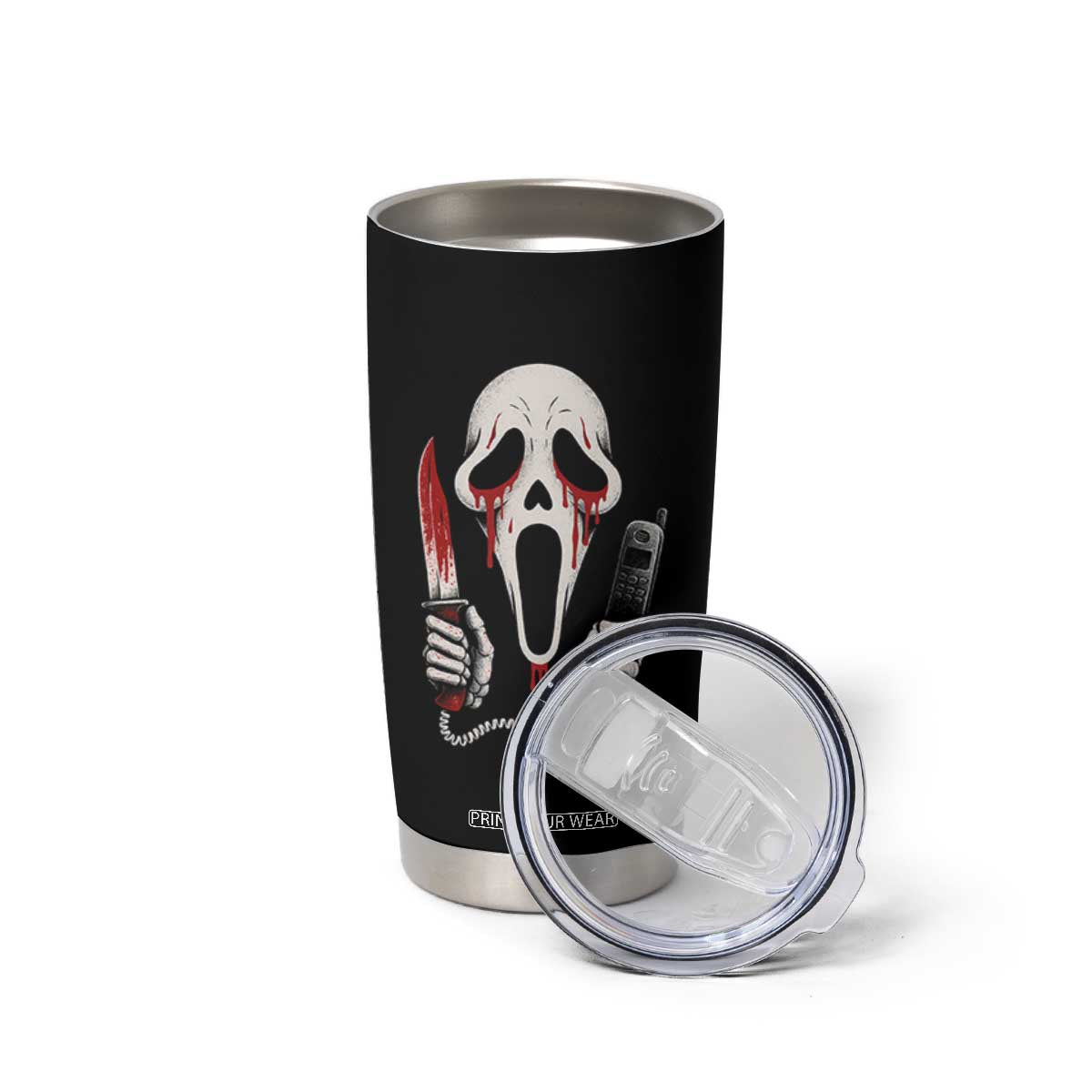Funny Halloween Scary Face Ghost Tumbler Cup Horror Slasher Bloody Knife TS11 Print Your Wear