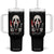 Funny Halloween Scary Face Ghost Tumbler With Handle Horror Slasher Bloody Knife TS11 One Size: 40 oz Black Print Your Wear