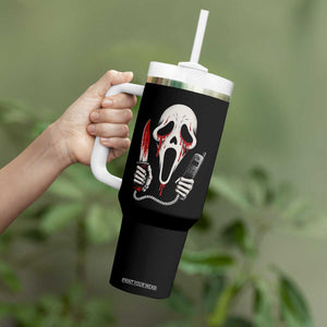 Funny Halloween Scary Face Ghost Tumbler With Handle Horror Slasher Bloody Knife TS11 Print Your Wear