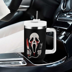 Funny Halloween Scary Face Ghost Tumbler With Handle Horror Slasher Bloody Knife TS11 Print Your Wear
