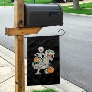 Funny Skeleton Riding Mummy Dinosaur Halloween Garden Flag TS11 Print Your Wear