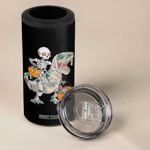Funny Skeleton Riding Mummy Dinosaur Halloween 4 in 1 Can Cooler Tumbler TS11 Print Your Wear