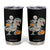 Funny Skeleton Riding Mummy Dinosaur Halloween Tumbler Cup TS11 Black Print Your Wear
