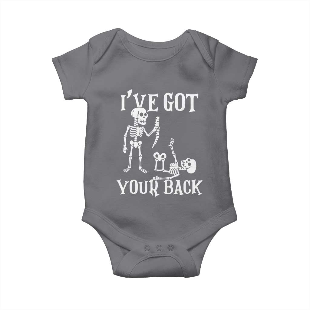 Funny I Got Your Back Baby Onesie Halloween Skeleton Skull TS11 Charcoal Print Your Wear