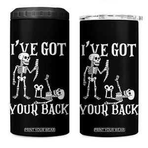 Funny I Got Your Back 4 in 1 Can Cooler Tumbler Halloween Skeleton Skull TS11 One Size: 16 oz Black Print Your Wear