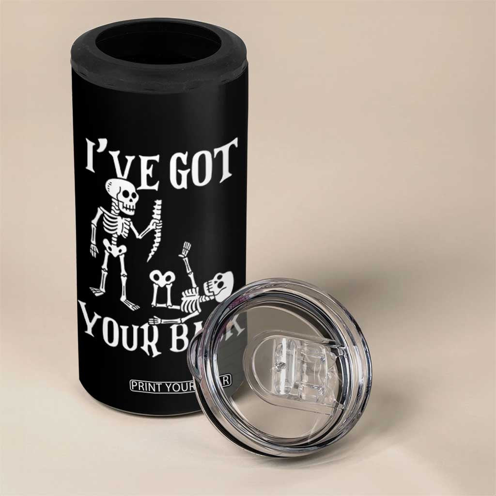 Funny I Got Your Back 4 in 1 Can Cooler Tumbler Halloween Skeleton Skull TS11 Print Your Wear