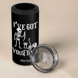 Funny I Got Your Back 4 in 1 Can Cooler Tumbler Halloween Skeleton Skull TS11 Print Your Wear