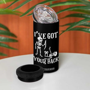 Funny I Got Your Back 4 in 1 Can Cooler Tumbler Halloween Skeleton Skull TS11 Print Your Wear