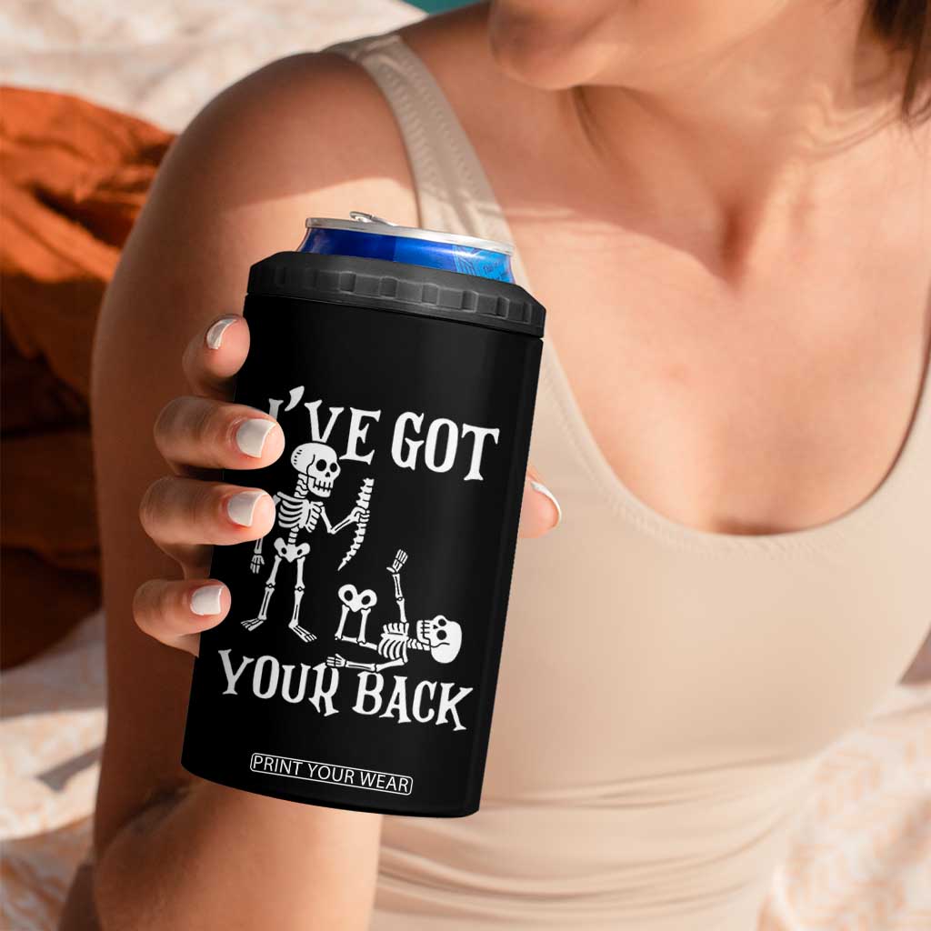 Funny I Got Your Back 4 in 1 Can Cooler Tumbler Halloween Skeleton Skull TS11 Print Your Wear