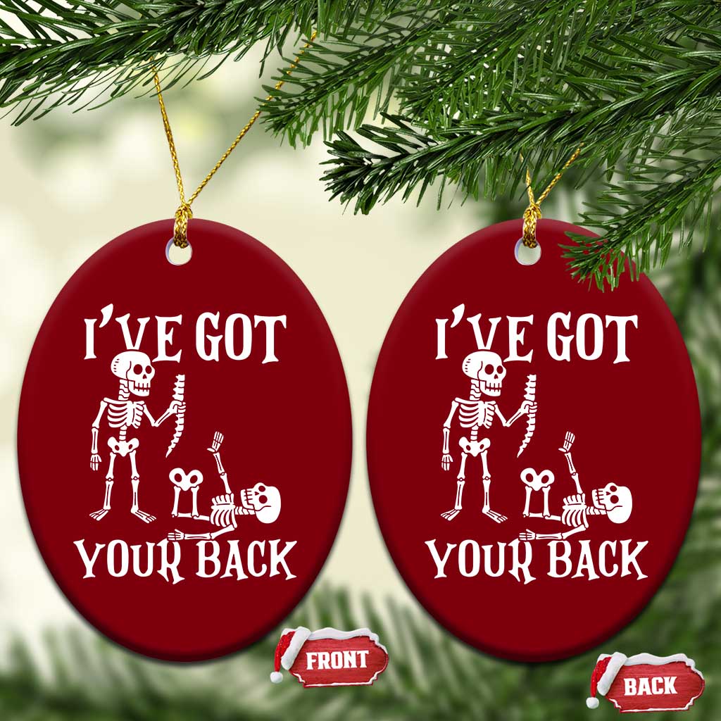 Funny I Got Your Back Ceramic Ornament Halloween Skeleton Skull TS11 Print Your Wear