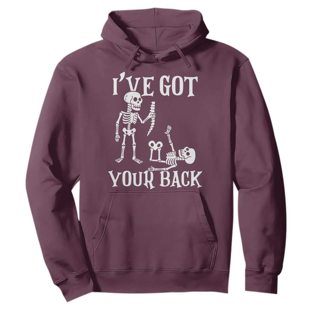 Funny I Got Your Back Hoodie Halloween Skeleton Skull TS11 Maroon Print Your Wear