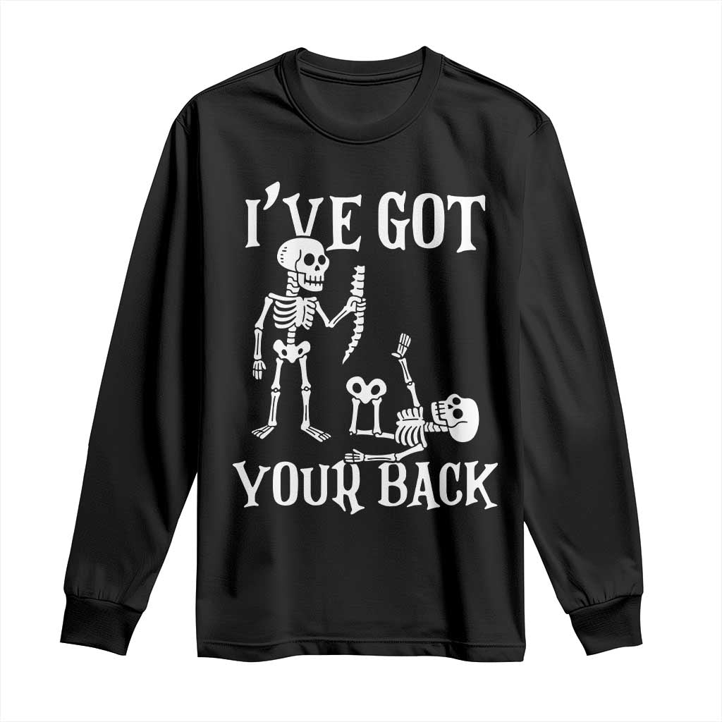 Funny I Got Your Back Long Sleeve Shirt Halloween Skeleton Skull TS11 Black Print Your Wear