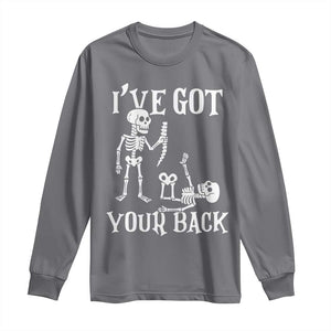 Funny I Got Your Back Long Sleeve Shirt Halloween Skeleton Skull TS11 Charcoal Print Your Wear
