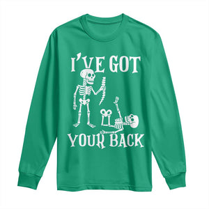 Funny I Got Your Back Long Sleeve Shirt Halloween Skeleton Skull TS11 Irish Green Print Your Wear