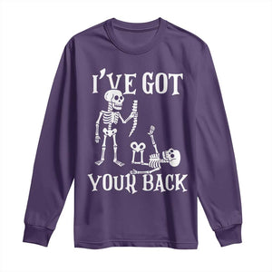 Funny I Got Your Back Long Sleeve Shirt Halloween Skeleton Skull TS11 Purple Print Your Wear