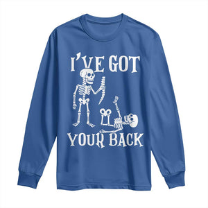 Funny I Got Your Back Long Sleeve Shirt Halloween Skeleton Skull TS11 Royal Blue Print Your Wear
