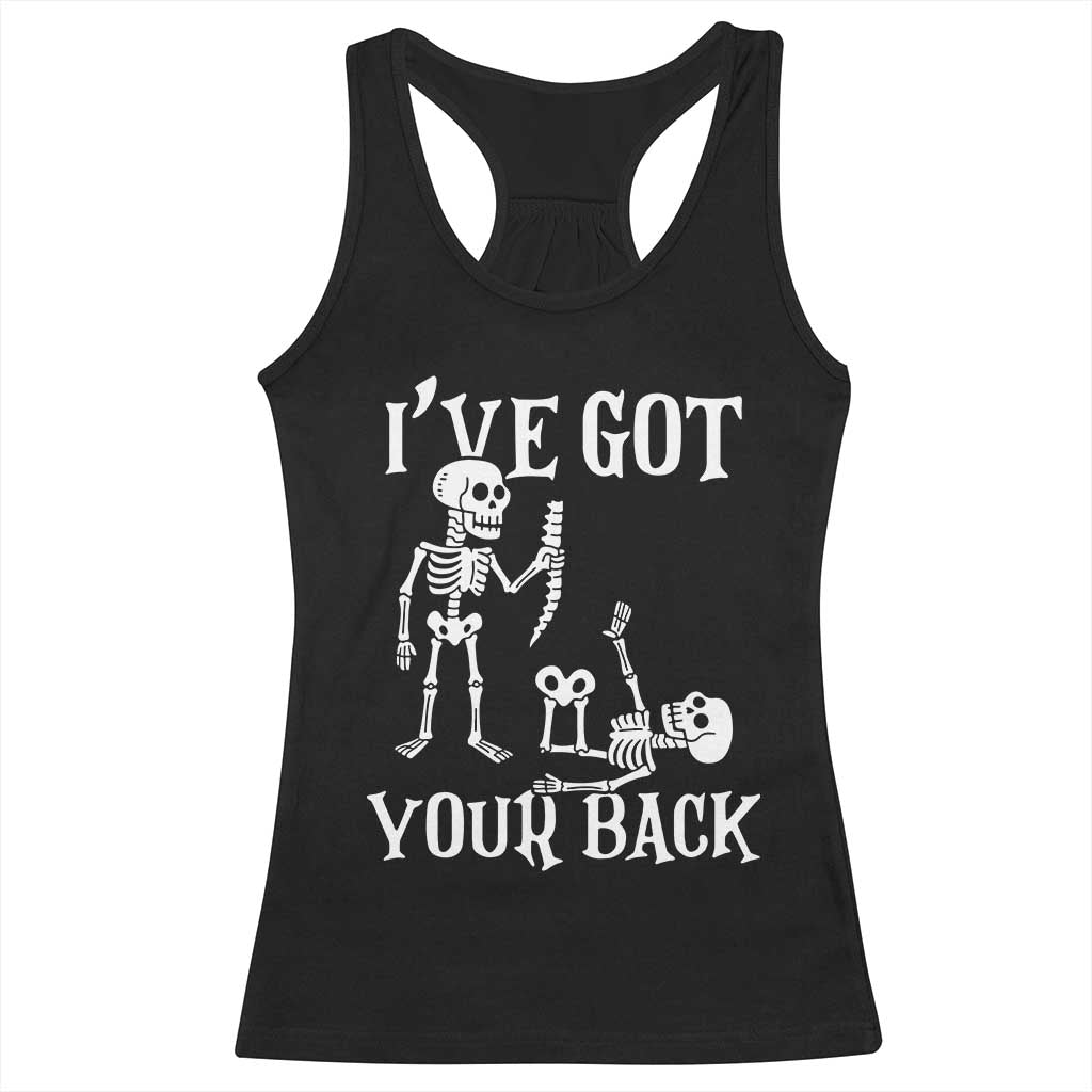 Funny I Got Your Back Racerback Tank Top Halloween Skeleton Skull TS11 Black Print Your Wear