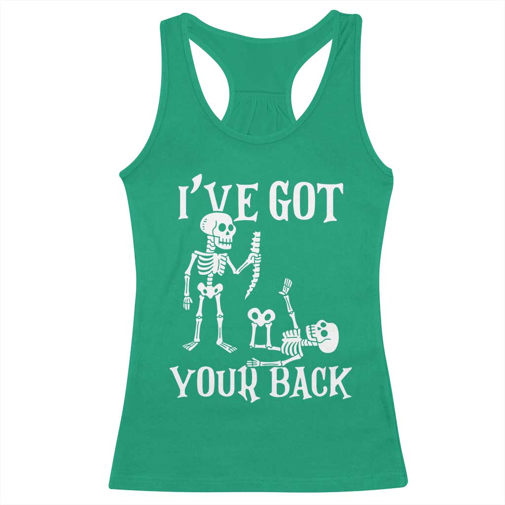 Funny I Got Your Back Racerback Tank Top Halloween Skeleton Skull TS11 Irish Green Print Your Wear