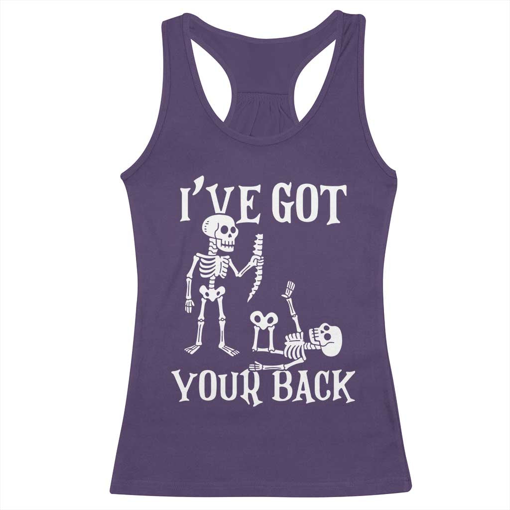 Funny I Got Your Back Racerback Tank Top Halloween Skeleton Skull TS11 Purple Print Your Wear