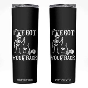 Funny I Got Your Back Skinny Tumbler Halloween Skeleton Skull TS11 Black Print Your Wear