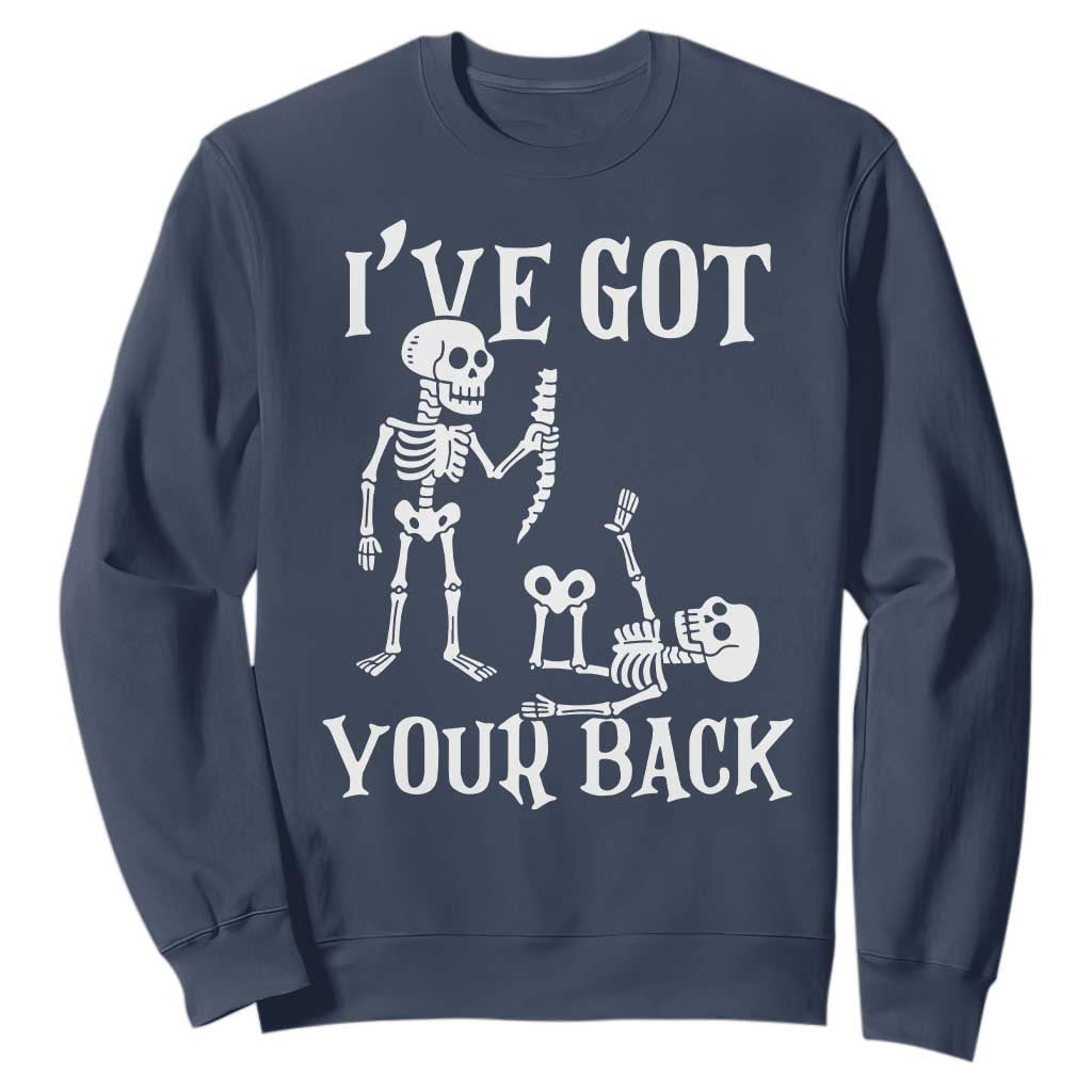 Funny I Got Your Back Sweatshirt Halloween Skeleton Skull TS11 Navy Print Your Wear