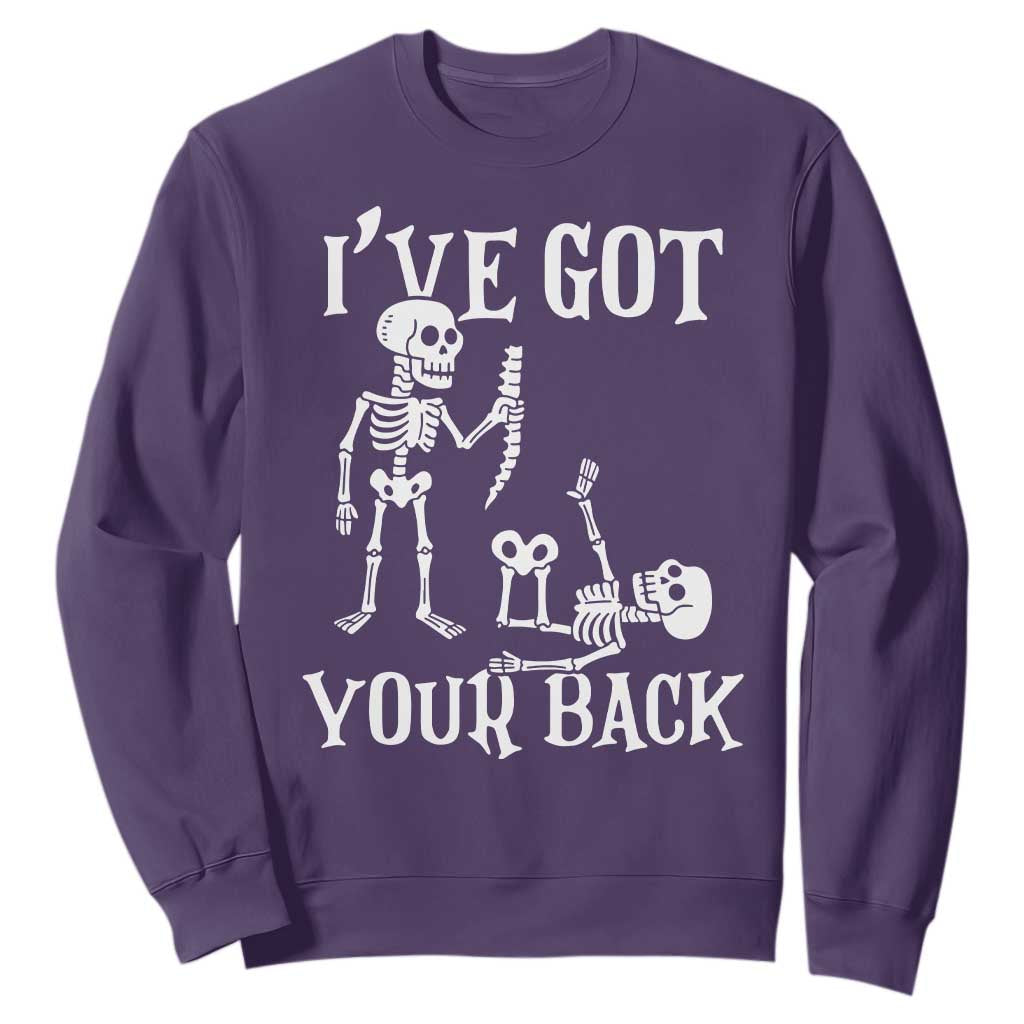 Funny I Got Your Back Sweatshirt Halloween Skeleton Skull TS11 Purple Print Your Wear