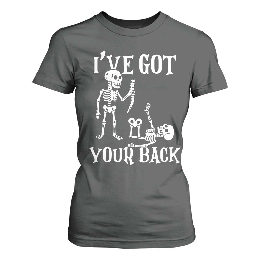 Funny I Got Your Back T Shirt For Women Halloween Skeleton Skull TS11 Dark Heather Print Your Wear