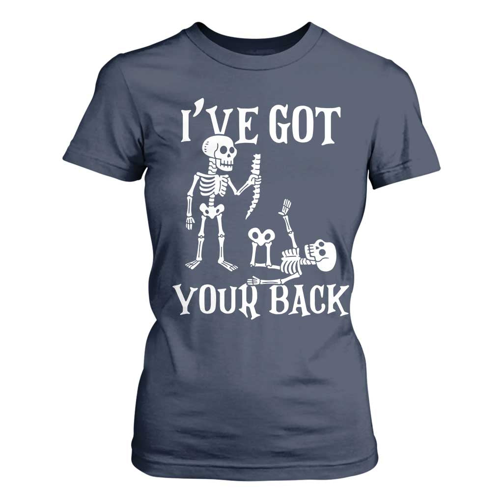 Funny I Got Your Back T Shirt For Women Halloween Skeleton Skull TS11 Navy Print Your Wear