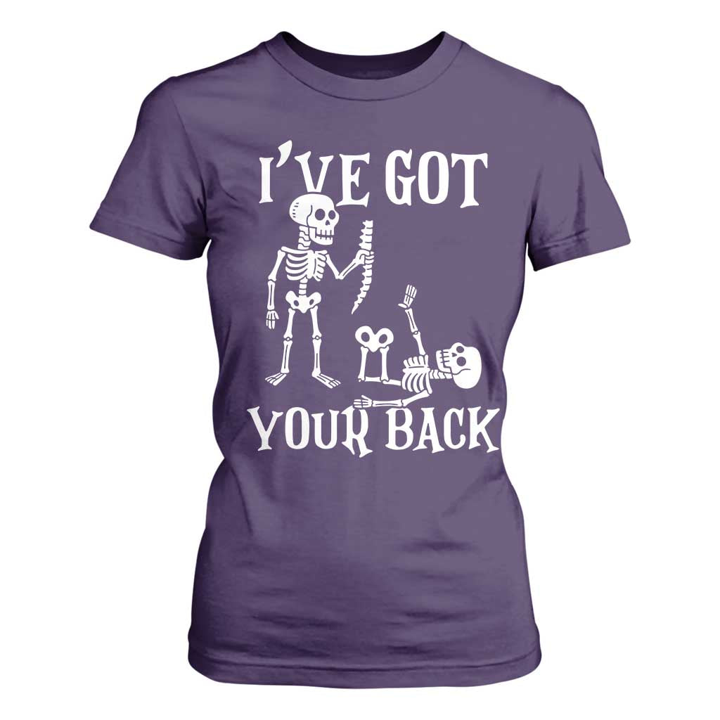 Funny I Got Your Back T Shirt For Women Halloween Skeleton Skull TS11 Purple Print Your Wear