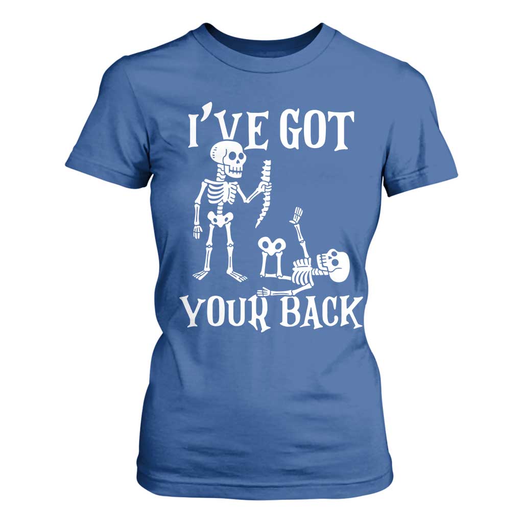 Funny I Got Your Back T Shirt For Women Halloween Skeleton Skull TS11 Royal Blue Print Your Wear