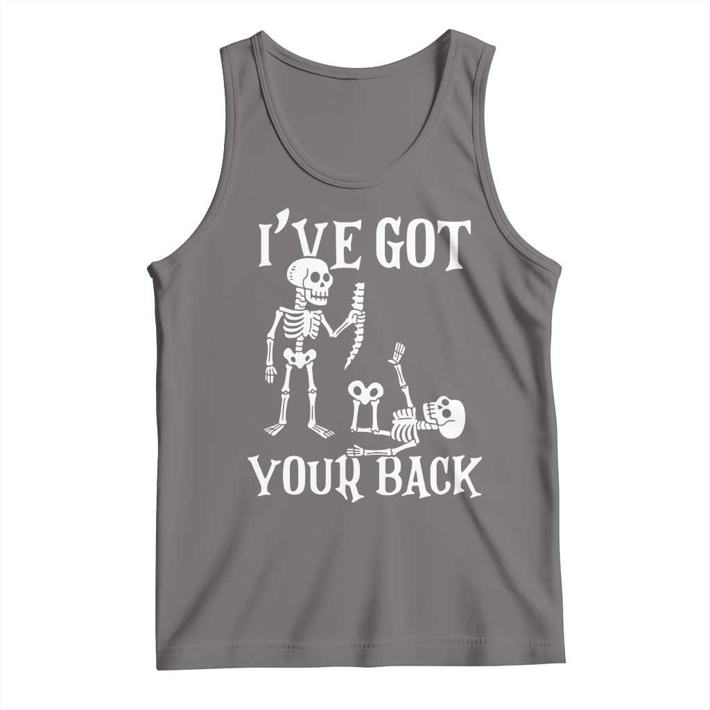 Funny I Got Your Back Tank Top Halloween Skeleton Skull TS11 Deep Heather Print Your Wear
