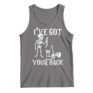 Funny I Got Your Back Tank Top Halloween Skeleton Skull TS11 Deep Heather Print Your Wear