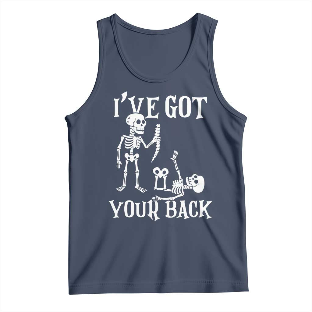 Funny I Got Your Back Tank Top Halloween Skeleton Skull TS11 Navy Print Your Wear