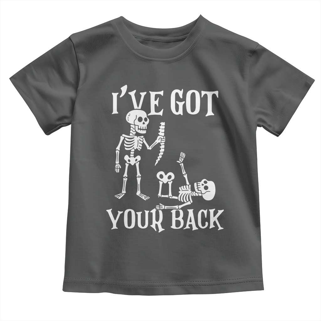 Funny I Got Your Back Toddler T Shirt Halloween Skeleton Skull TS11 Dark Heather Print Your Wear