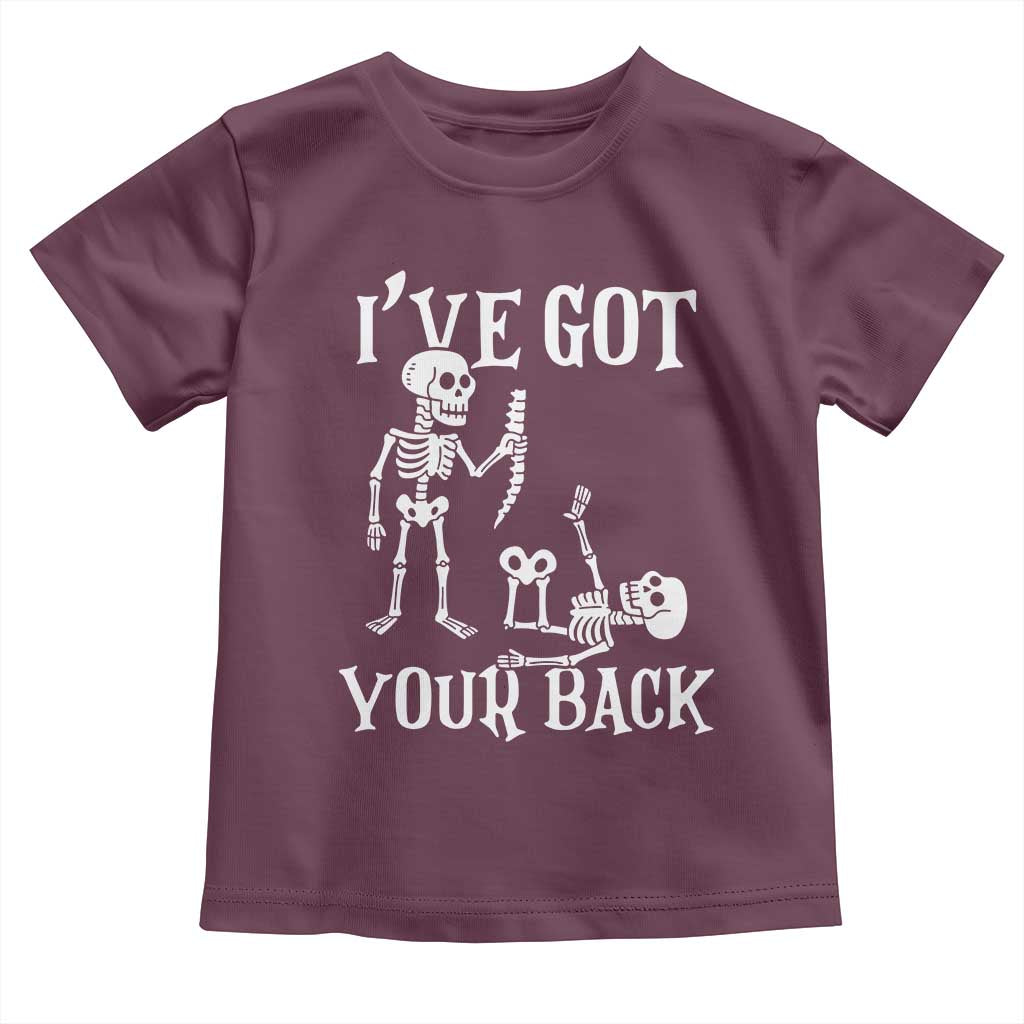 Funny I Got Your Back Toddler T Shirt Halloween Skeleton Skull TS11 Maroon Print Your Wear