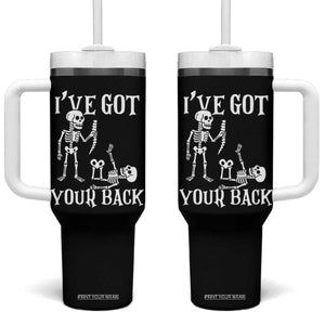 Funny I Got Your Back Tumbler With Handle Halloween Skeleton Skull TS11 One Size: 40 oz Black Print Your Wear