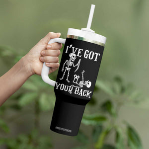 Funny I Got Your Back Tumbler With Handle Halloween Skeleton Skull TS11 Print Your Wear