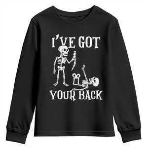 Funny I Got Your Back Youth Sweatshirt Halloween Skeleton Skull TS11 Black Print Your Wear