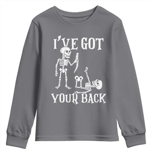 Funny I Got Your Back Youth Sweatshirt Halloween Skeleton Skull TS11 Charcoal Print Your Wear