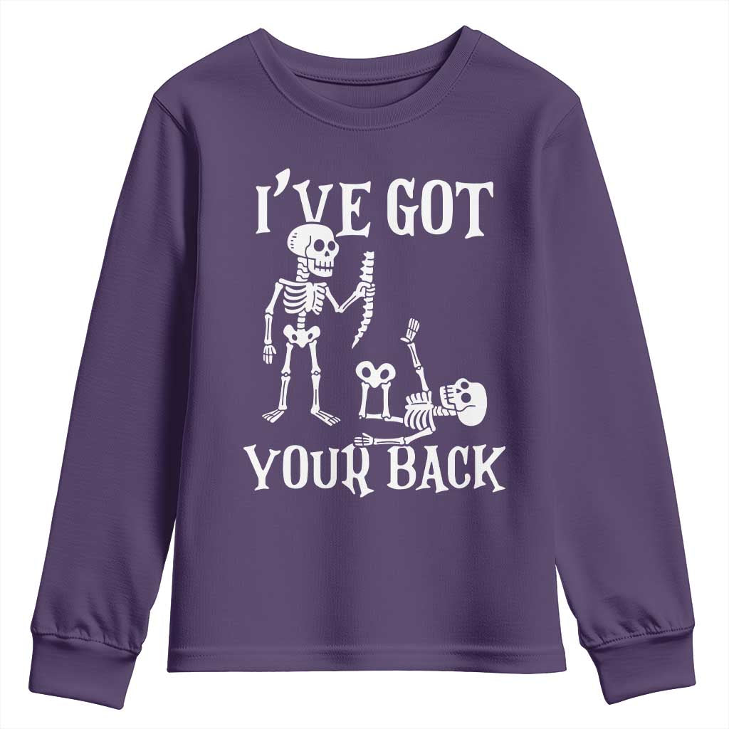 Funny I Got Your Back Youth Sweatshirt Halloween Skeleton Skull TS11 Purple Print Your Wear