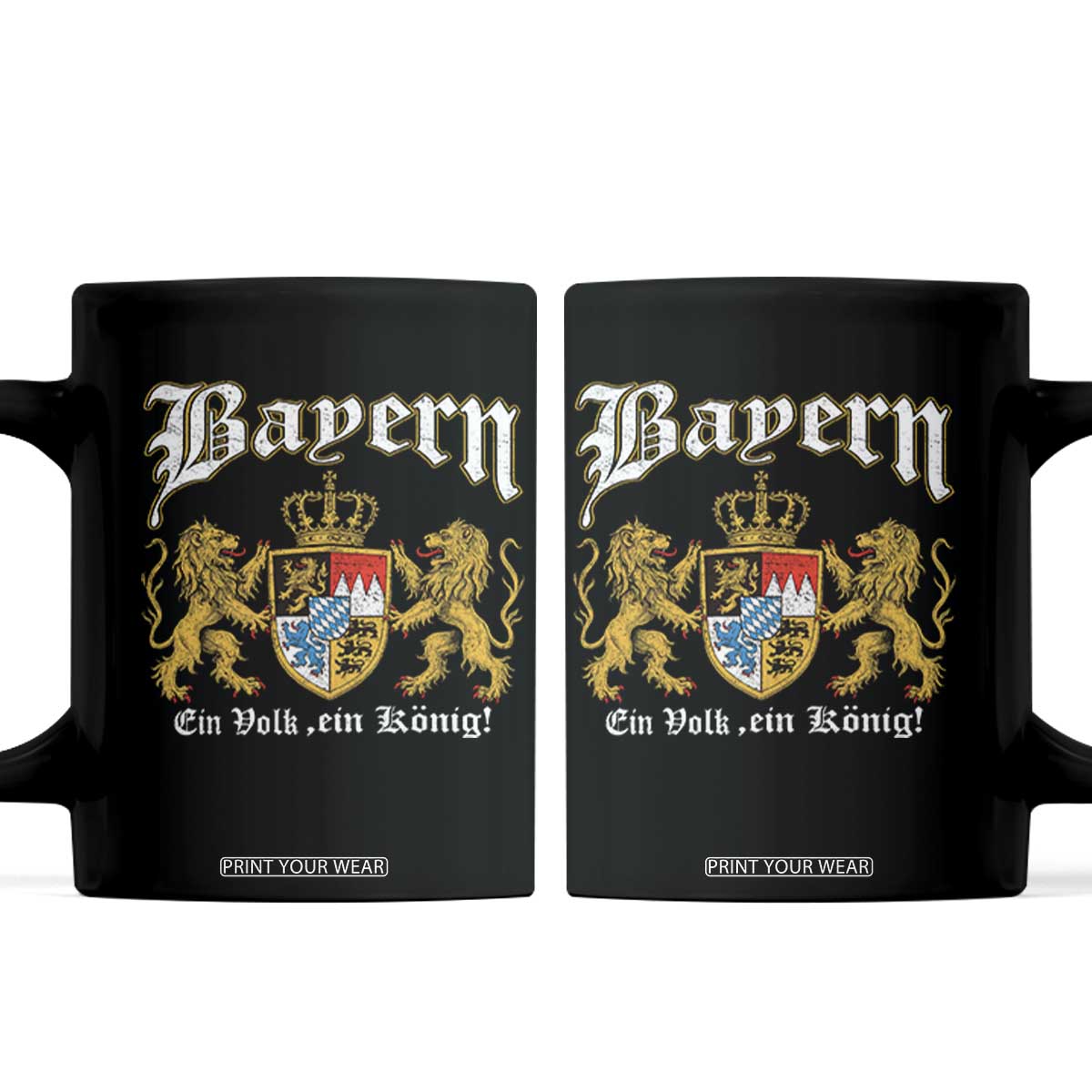 Bavarian German Pride Coffee Mug Bayern Ein Volk Ein Konig TS11 Black Print Your Wear