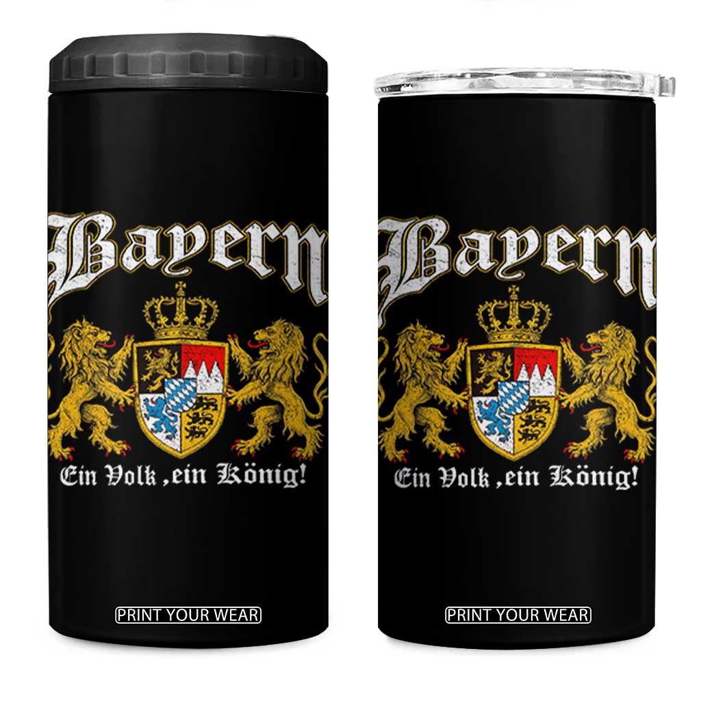 Bavarian German Pride 4 in 1 Can Cooler Tumbler Bayern Ein Volk Ein Konig TS11 One Size: 16 oz Black Print Your Wear