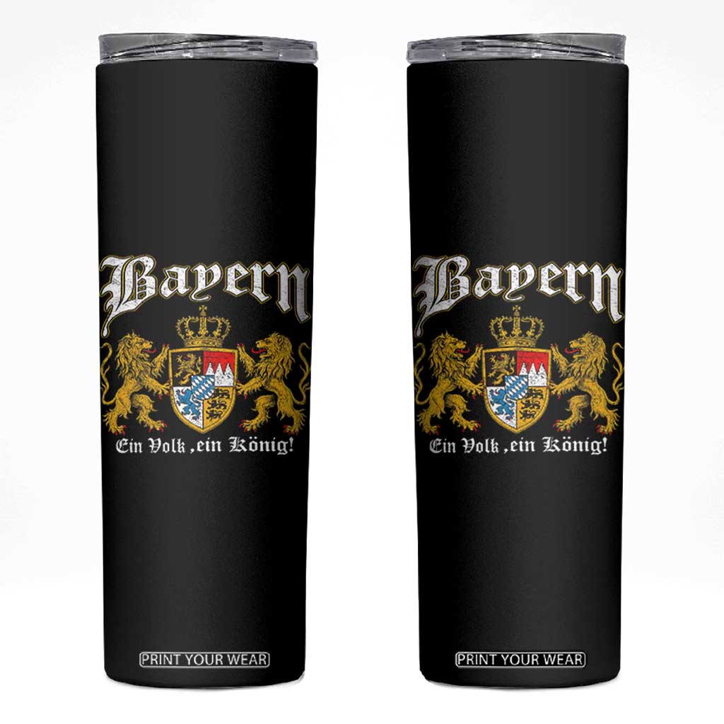 Bavarian German Pride Skinny Tumbler Bayern Ein Volk Ein Konig TS11 Black Print Your Wear