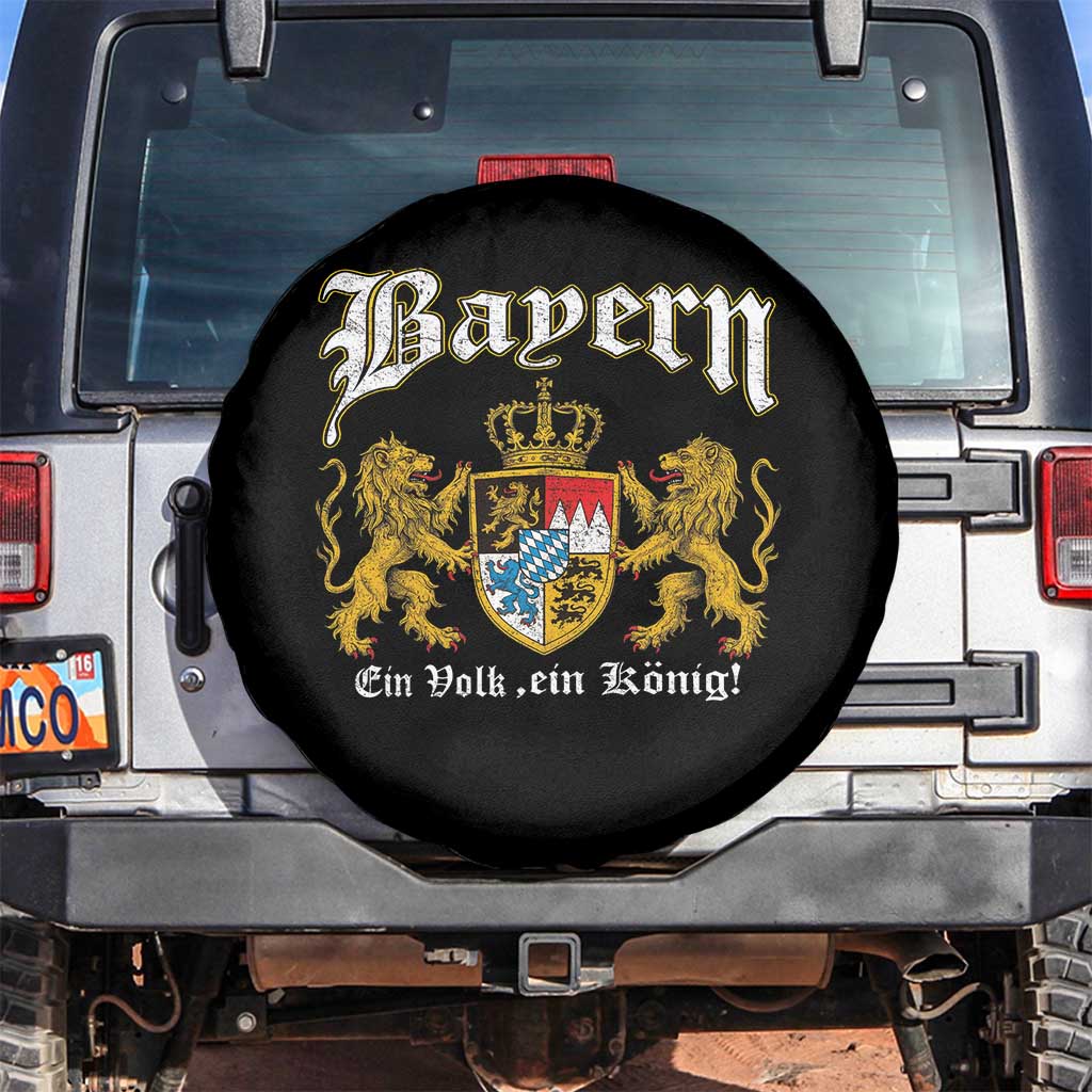 Bavarian German Pride Spare Tire Cover Bayern Ein Volk Ein Konig TS11 No hole Black Print Your Wear