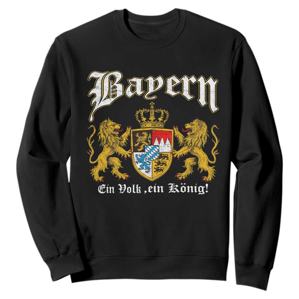 Bavarian German Pride Sweatshirt Bayern Ein Volk Ein Konig TS11 Black Print Your Wear