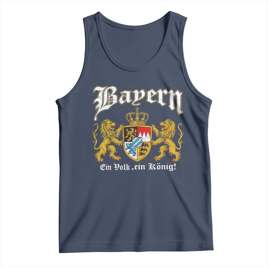 Bavarian German Pride Tank Top Bayern Ein Volk Ein Konig TS11 Navy Print Your Wear