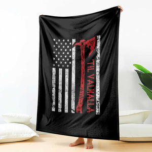 Viking Til Valhalla Throw Blanket Norse Mythology Axe USA Flag TS11 Print Your Wear