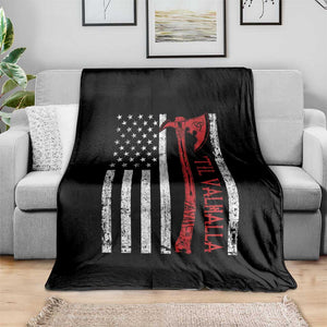 Viking Til Valhalla Throw Blanket Norse Mythology Axe USA Flag TS11 Print Your Wear