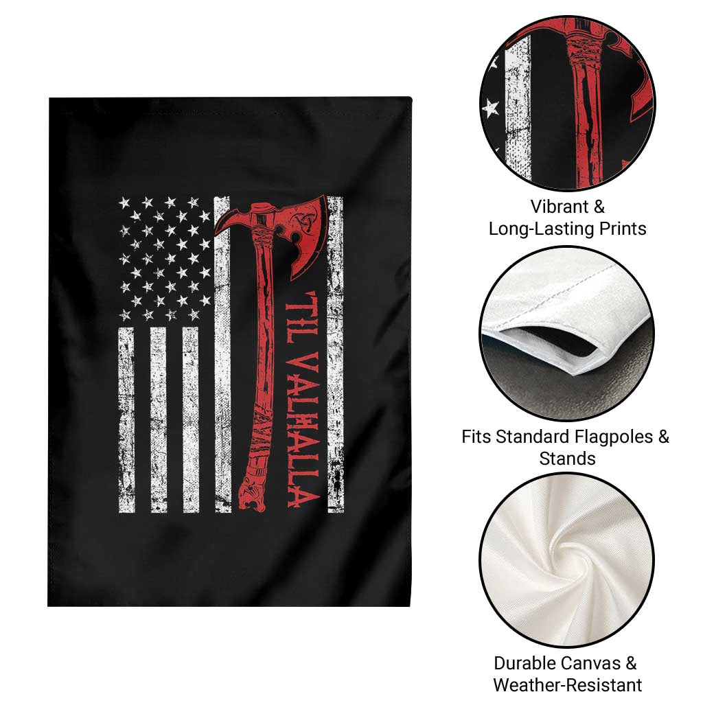 Viking Til Valhalla Garden Flag Norse Mythology Axe USA Flag TS11 Print Your Wear