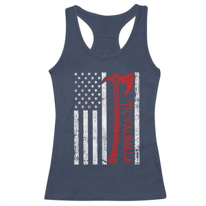 Viking Til Valhalla Racerback Tank Top Norse Mythology Axe USA Flag TS11 Navy Print Your Wear
